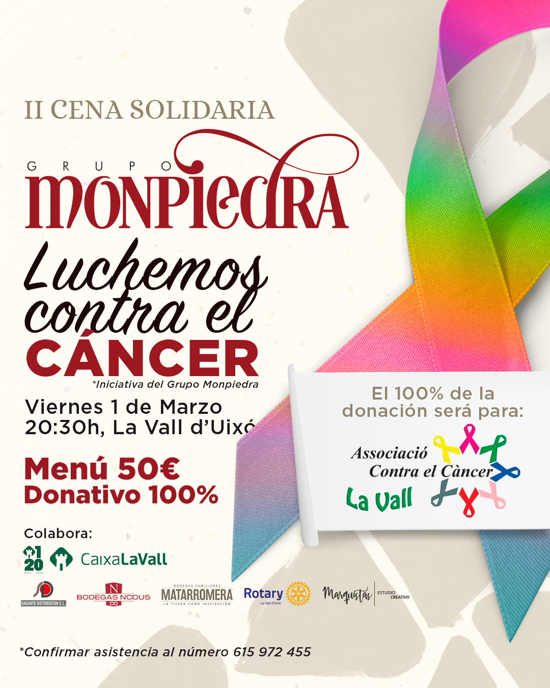 II cena solidaria contra el cáncer en Grupo Monpiedra